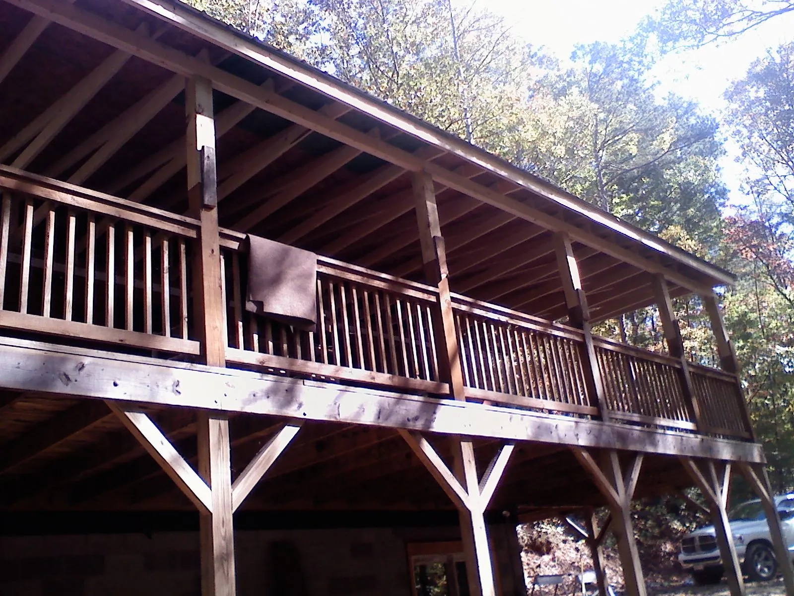 Timber framing under a new elevated porch and deck — Roof Leak Repair in Woodbury Heights by Roofing Brothers